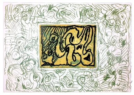 Linocut Alechinsky - Planche I