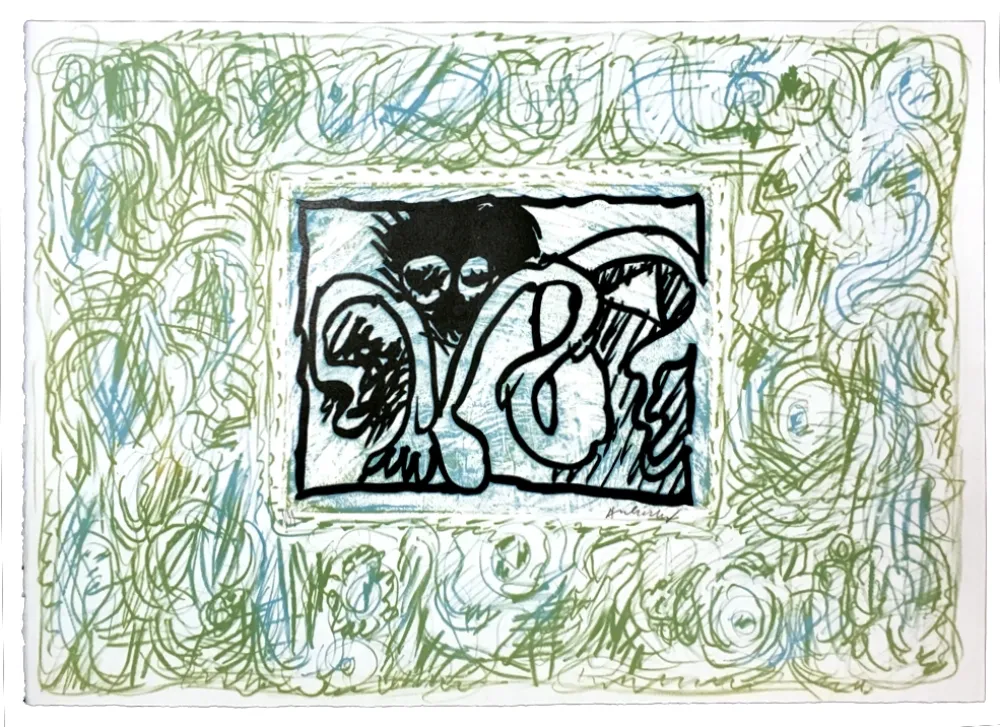 Linocut Alechinsky - Planche II
