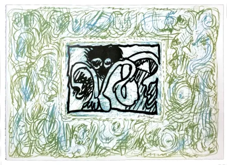 Linocut Alechinsky - Planche II