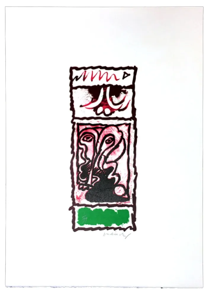 Linocut Alechinsky - Planche X