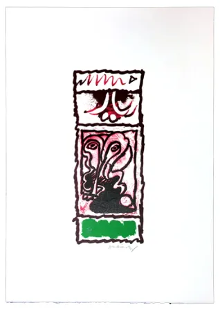 Linocut Alechinsky - Planche X