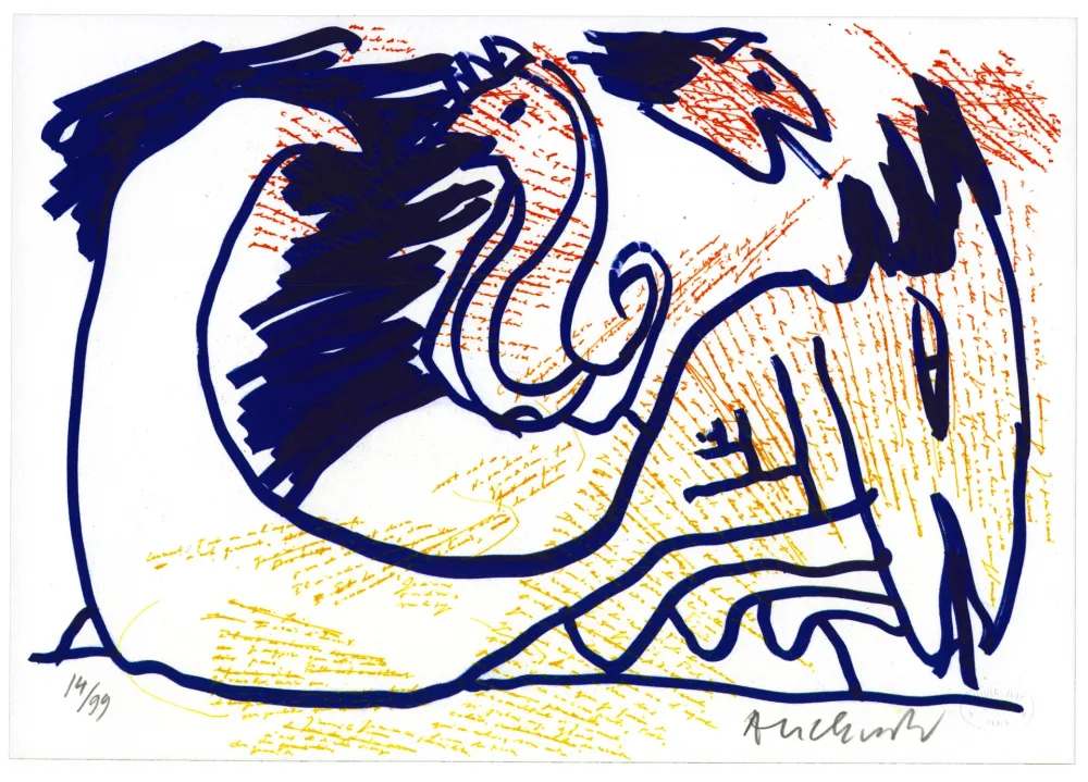 Lithograph Alechinsky - Pointes et Feutres (1)