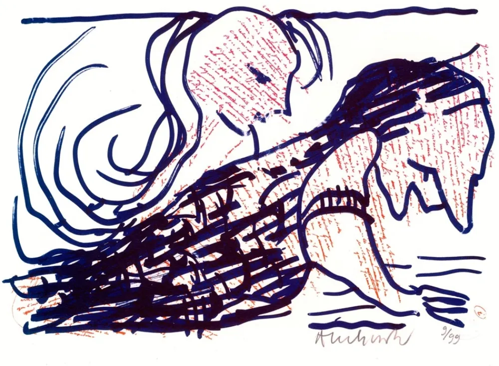 Lithograph Alechinsky - Pointes et feutres