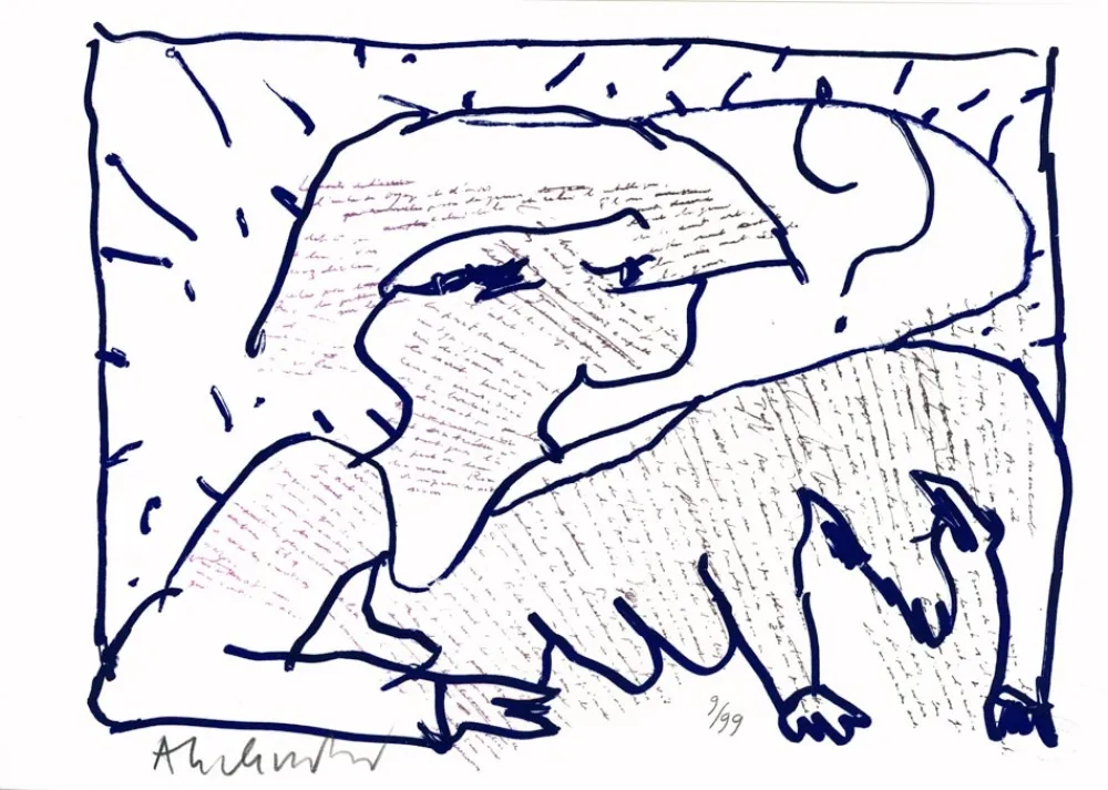 Lithograph Alechinsky - Pointes et Feutres