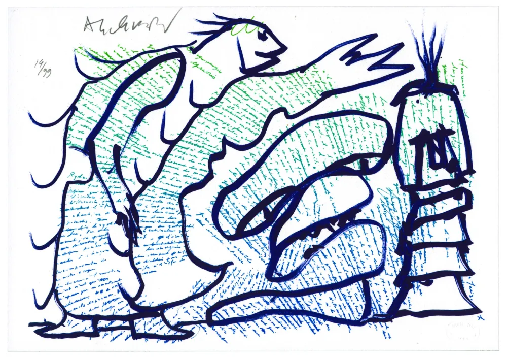 Lithograph Alechinsky - Pointes et Feutres (3)