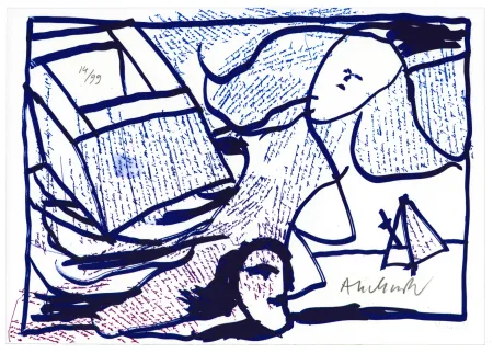 Lithograph Alechinsky - Pointes et Feutres (4)