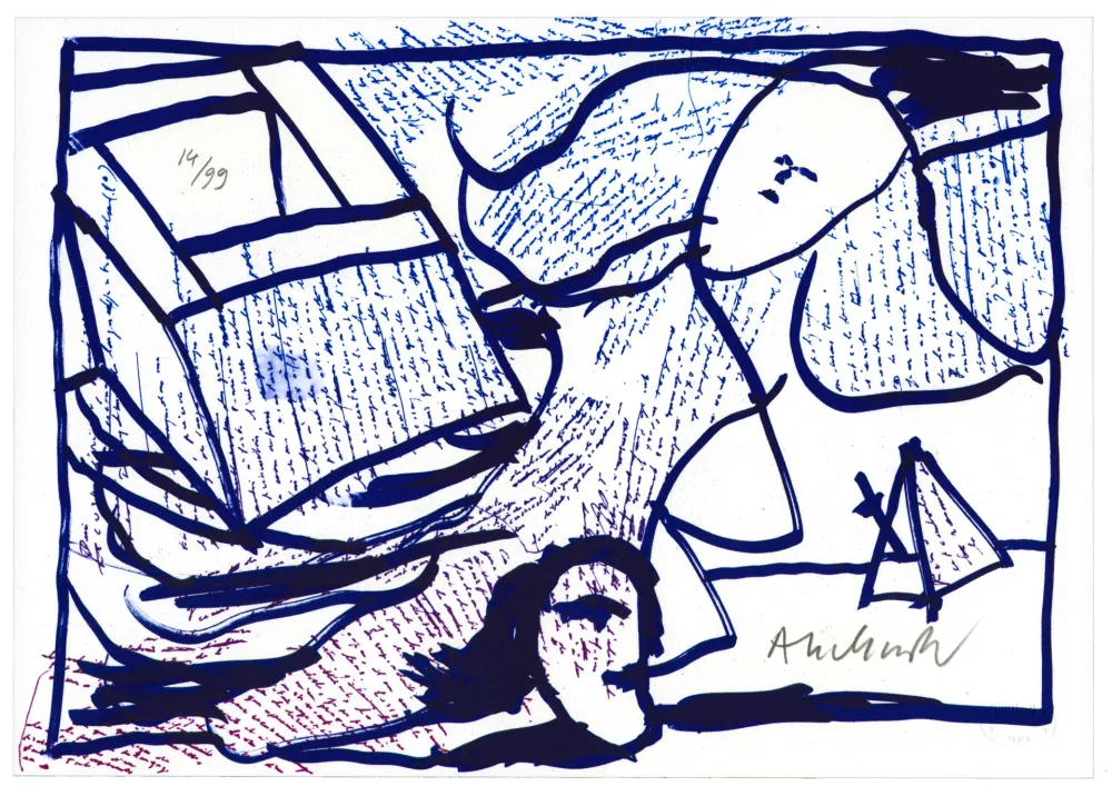 Lithograph Alechinsky - Pointes et Feutres (5)