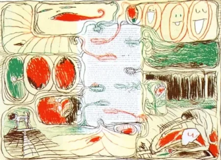 Lithograph Alechinsky - Pour Claude Simon