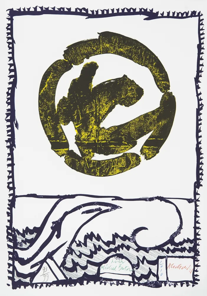 Lithograph Alechinsky - Pour Michel Butor