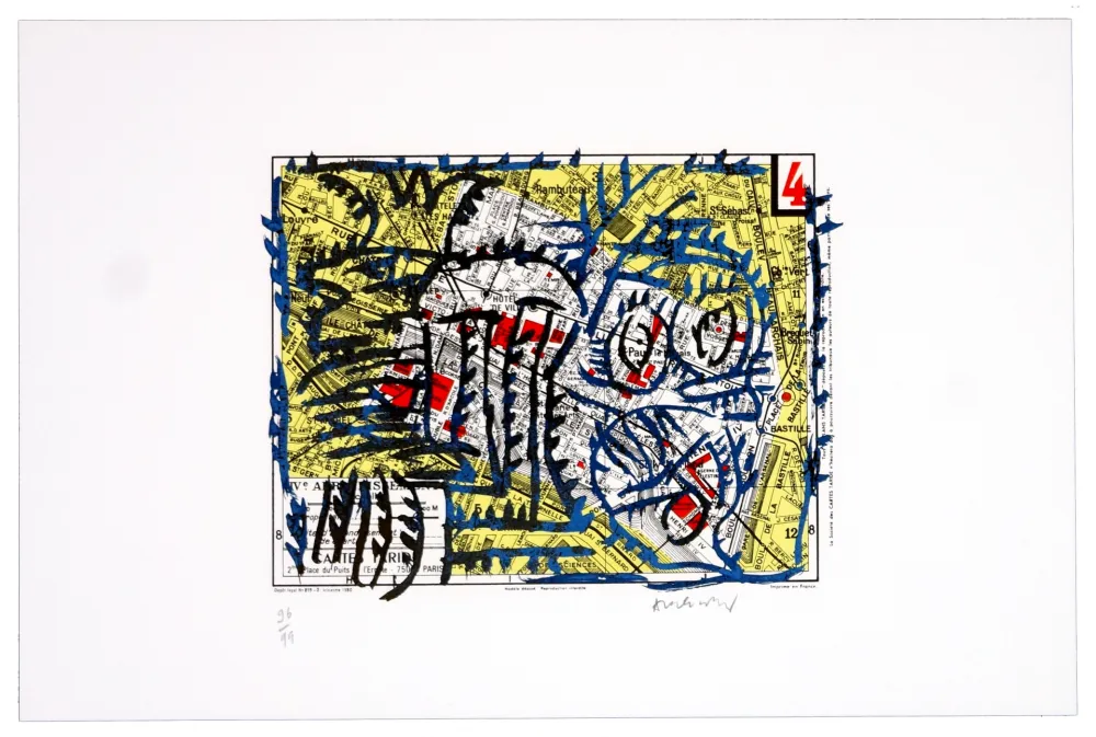 Lithograph Alechinsky - Quatrième arrondissement (Paris)