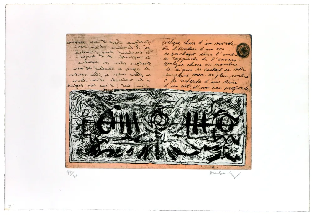 Engraving Alechinsky - Quelque chose d'un monde