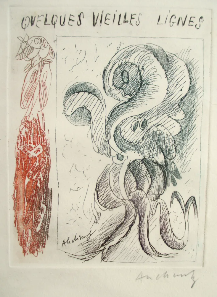 Engraving Alechinsky - Quelques vieilles lignes I