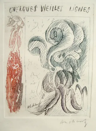Engraving Alechinsky - Quelques vieilles lignes I