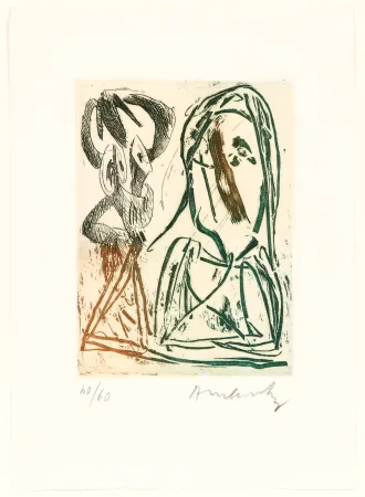 Engraving Alechinsky - Quelques vieilles lignes III