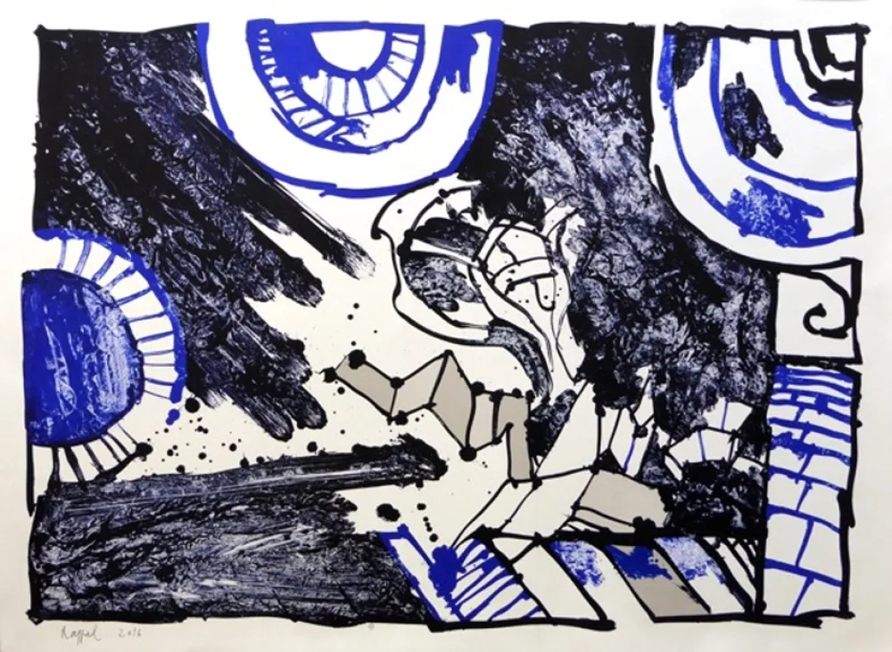 Lithograph Alechinsky - Rappel 