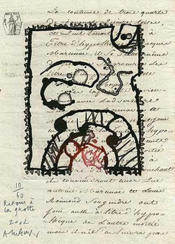 Etching Alechinsky - Retour à la grotte