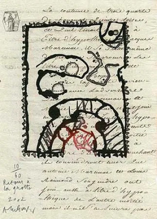 Etching Alechinsky - Retour à la grotte