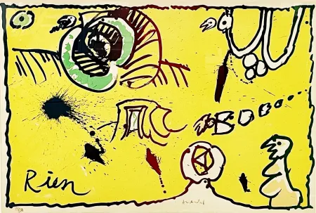 Lithograph Alechinsky - Rien