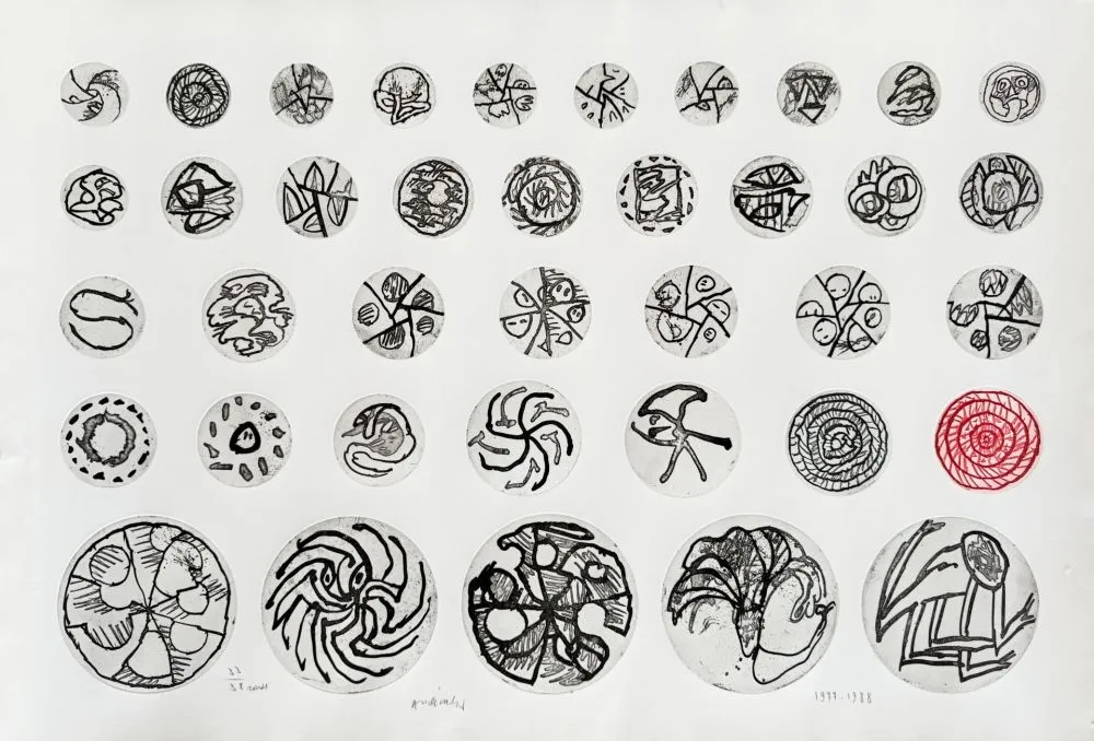 Engraving Alechinsky - Ronds