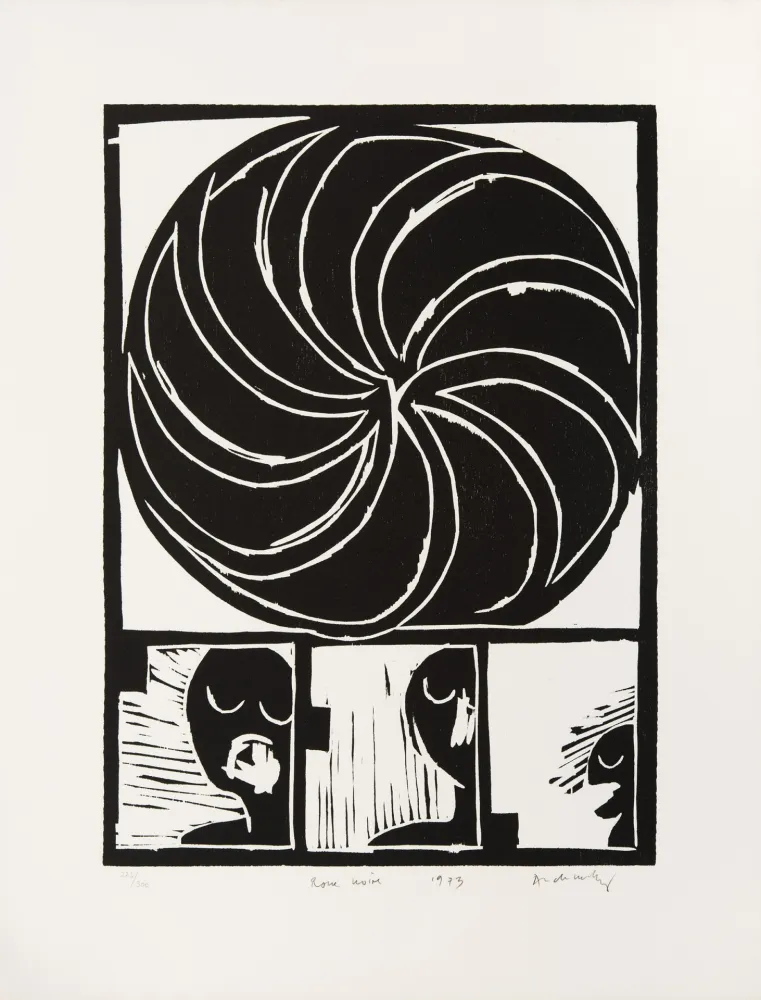 Woodcut Alechinsky - Roue