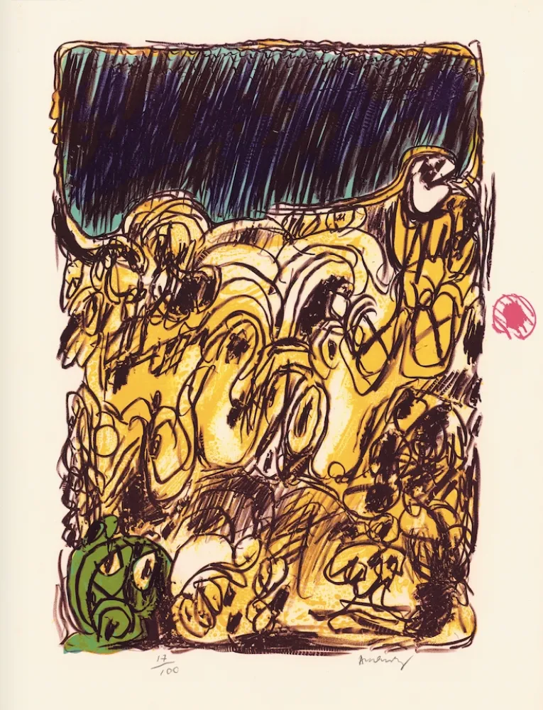 Lithograph Alechinsky - Ruée