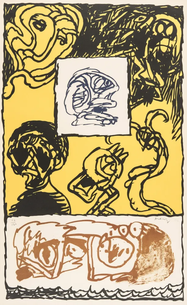 Lithograph Alechinsky - Samuel Beckett