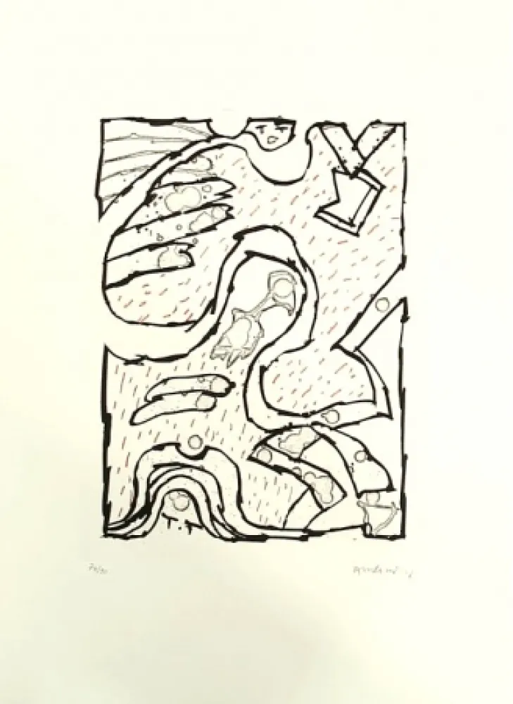 Etching And Aquatint Alechinsky - Sans Titre