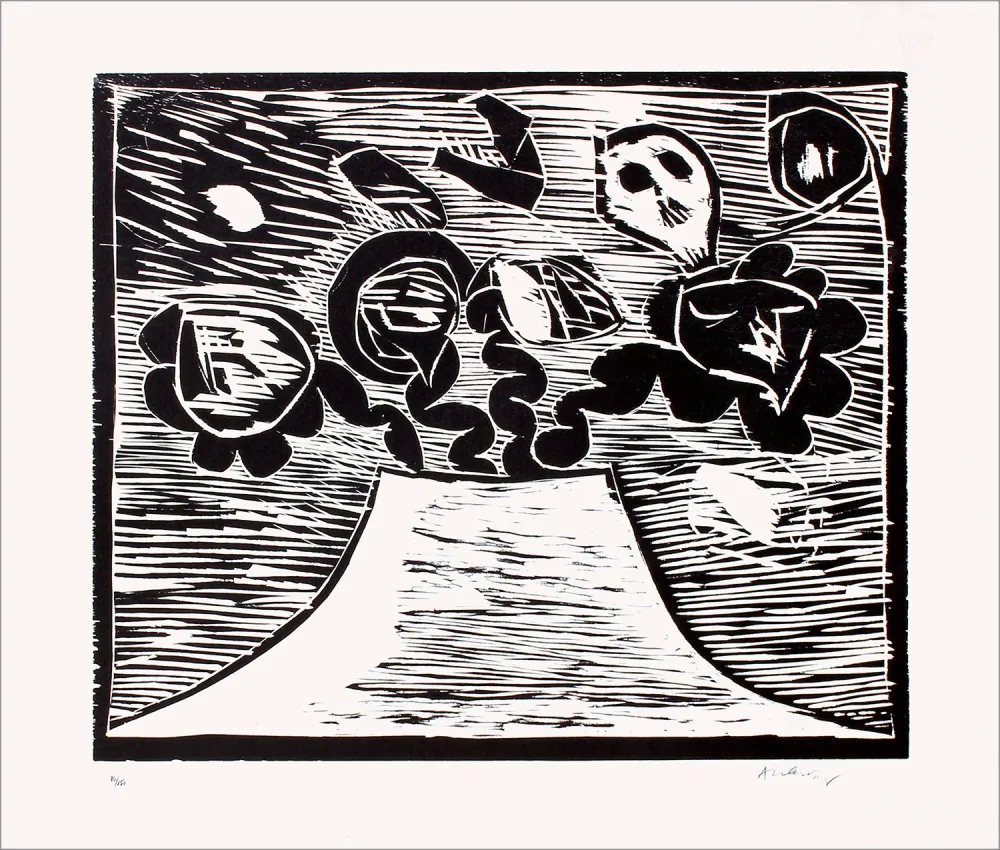 Woodcut Alechinsky - Sans titre