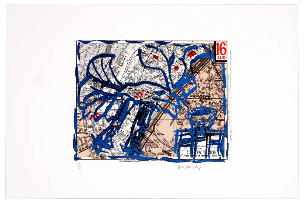 Lithograph Alechinsky - Seizième arrondissement, Sud  (Paris)