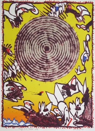 Lithograph Alechinsky - Seoul 1988