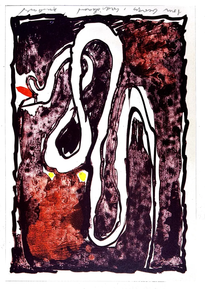 Lithograph Alechinsky - Serpent