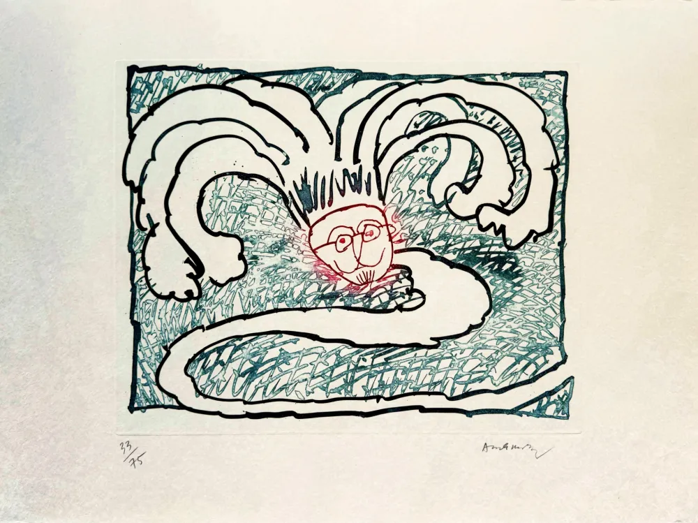Etching And Aquatint Alechinsky - Serpent de Binche
