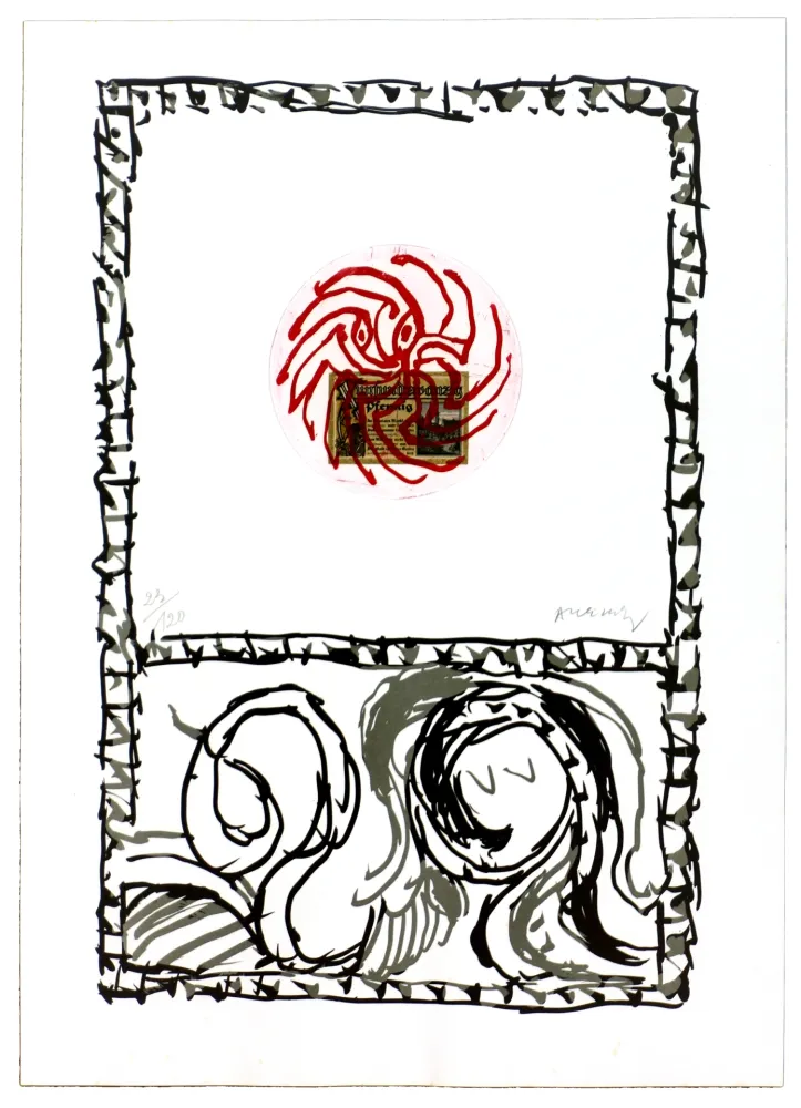 Engraving Alechinsky - Serpent II