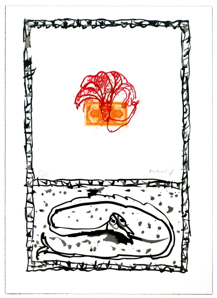 Engraving Alechinsky - Serpent III