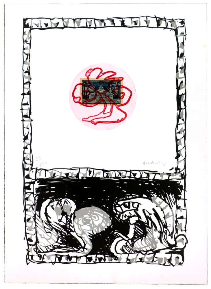 Engraving Alechinsky - Serpent V