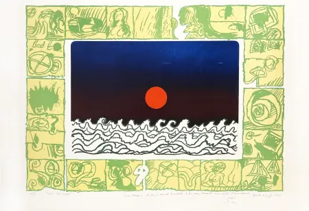 Etching Alechinsky - Soleil cou coupé