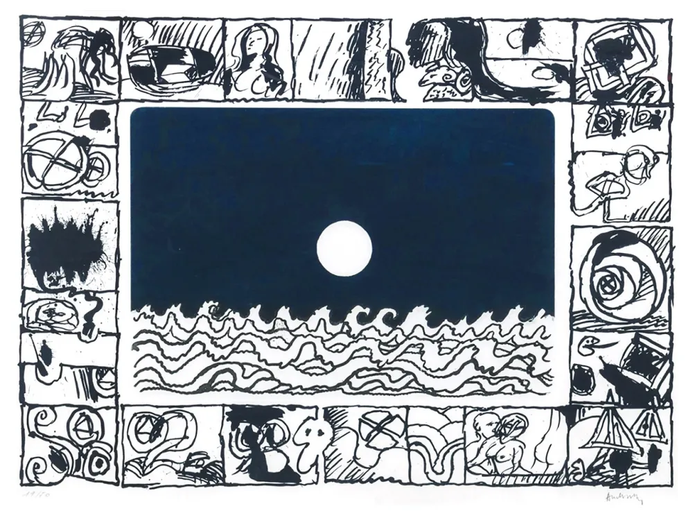 Aquatint Alechinsky - Soleil cou coupé