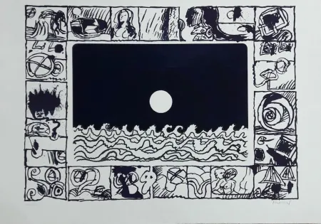 Etching Alechinsky - Soleil cou coupé