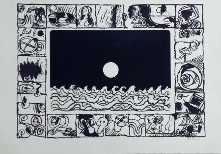 Etching Alechinsky - Soleil cou coupé