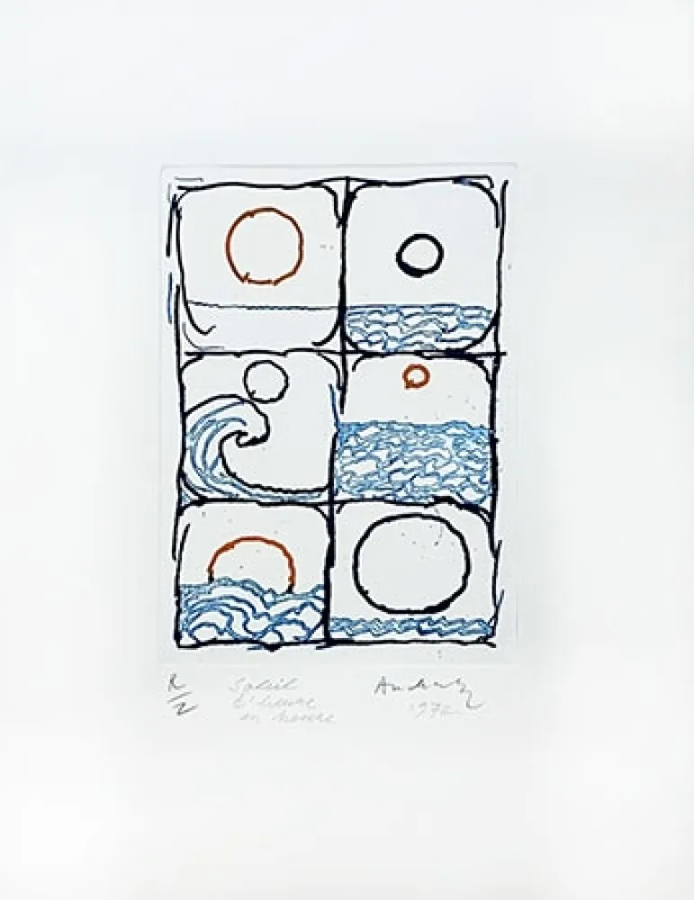 Etching Alechinsky - Soleil d'heure en heure