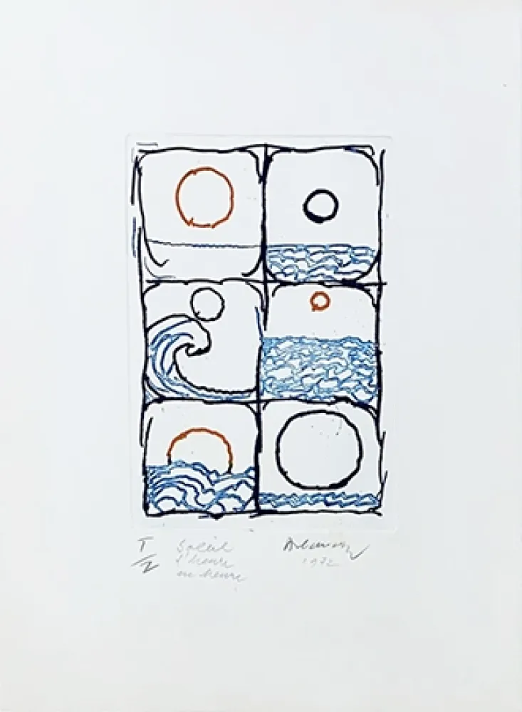 Etching Alechinsky - Soleil d'heure en heure