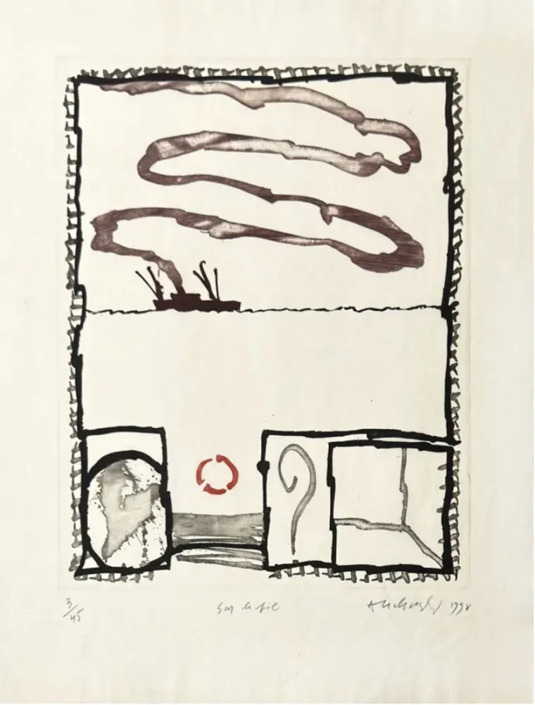 Etching Alechinsky - Sur le fil