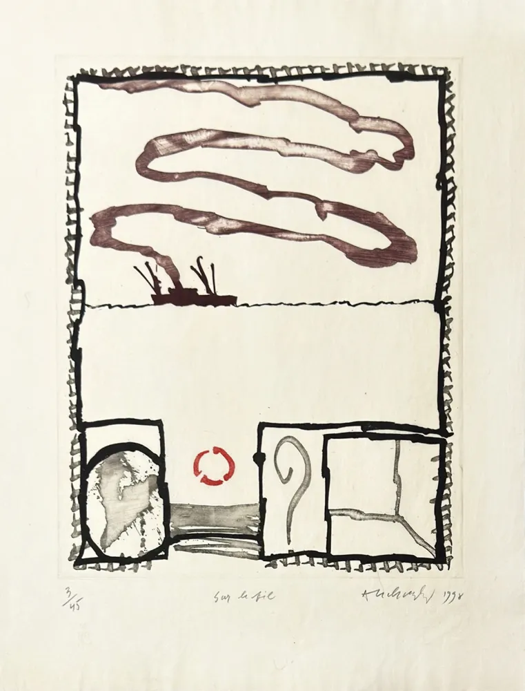 Etching Alechinsky - Sur le fil 