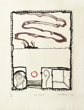 Etching Alechinsky - Sur le fil 