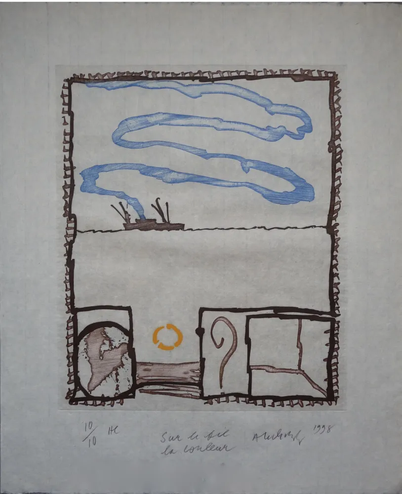 Etching Alechinsky - Sur le Fil la couleur 