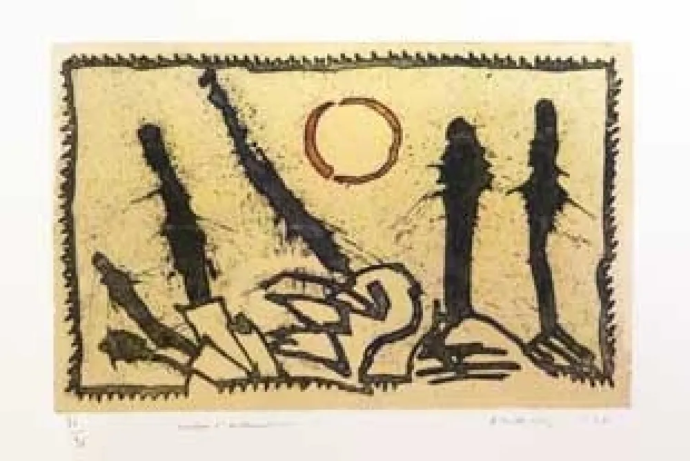 Etching Alechinsky - Taches d'exclamation