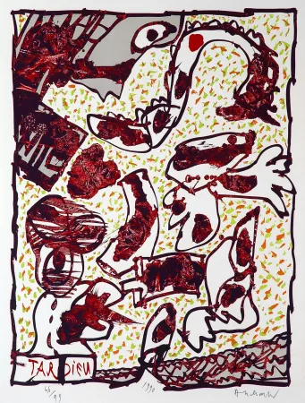 Lithograph Alechinsky - Tardieu