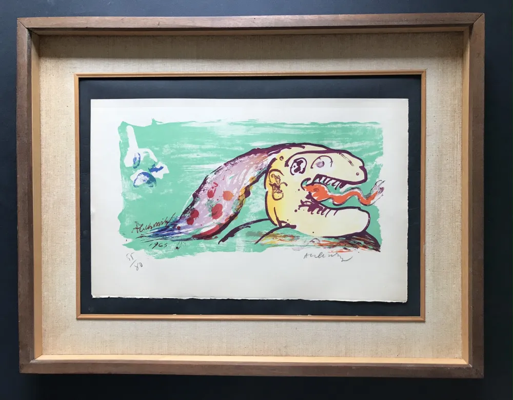 Lithograph Alechinsky - Tiireur de langue profilé