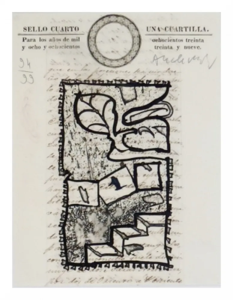 Engraving Alechinsky - Una Cuartilla