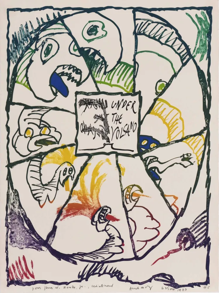 Lithograph Alechinsky - Under the Volcano